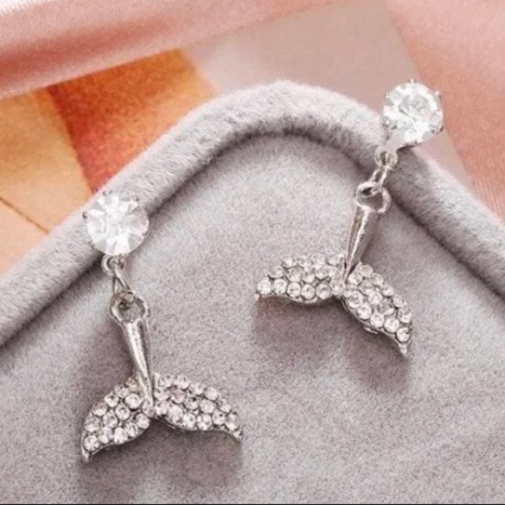 Mermaid Tail rhinestones Earrings